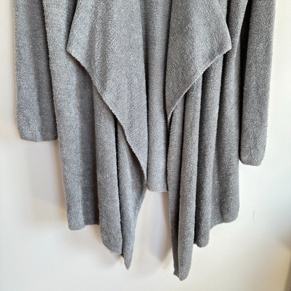 Barefoot Dreams Gray CozyChic Lite Knit Island Wrap Cardigan Draped Front S/M - Picture 4 of 8